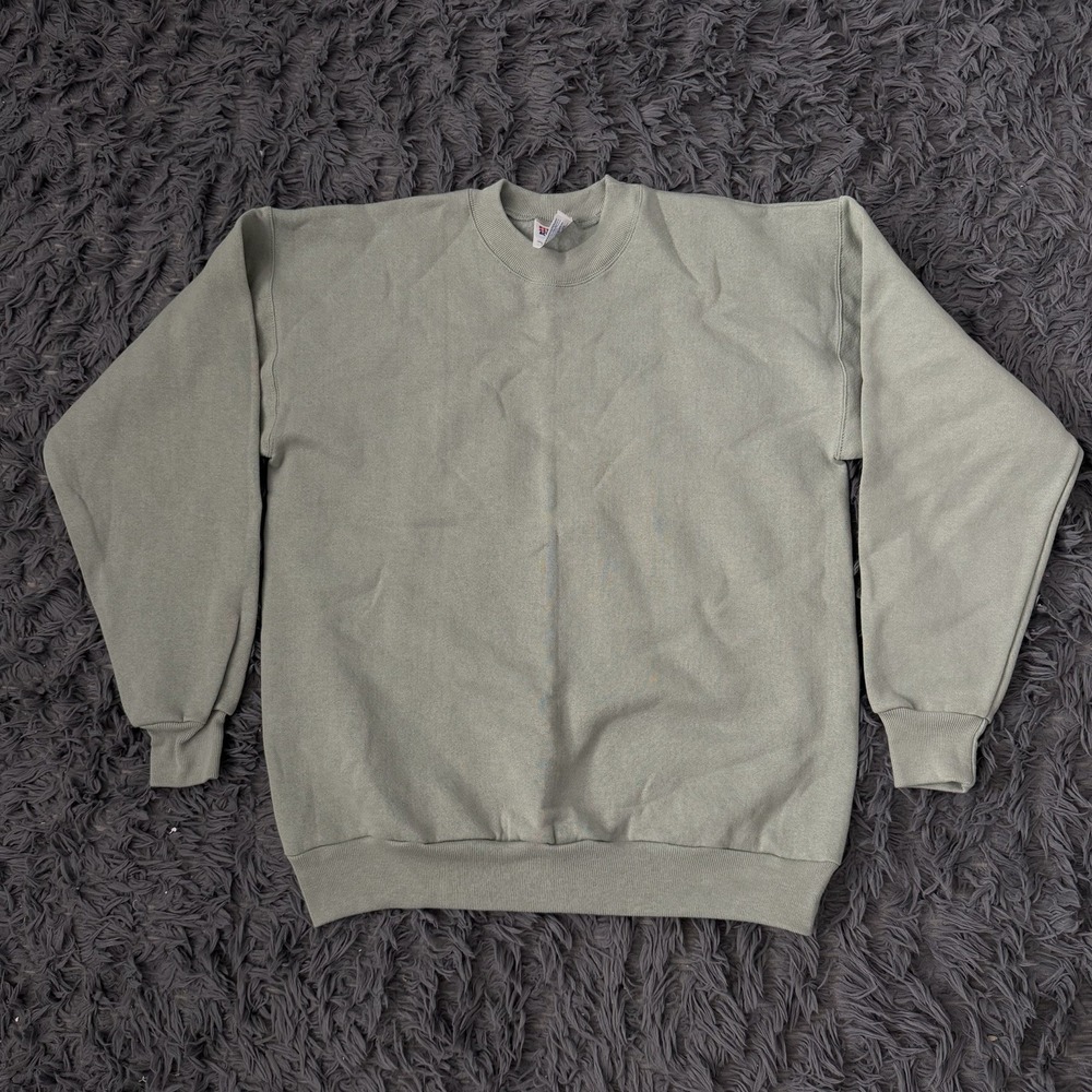 Vintage Hanes Earth Time Neutral Green Crewneck Sweater Size Medium 90s USA